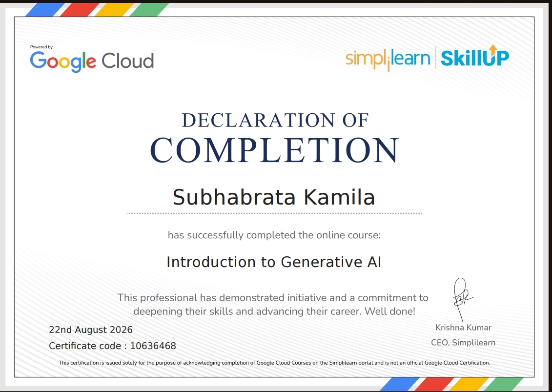 Introduction to Generative AI certificate