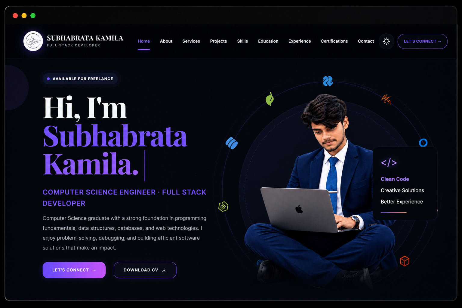 Personal Portfolio project preview